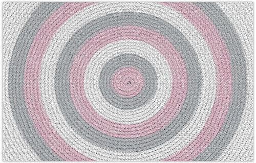 שטיח פעילות מעוצב לחדר ילדים Soft Mat במגע רך - עיגולים ורוד/אפור