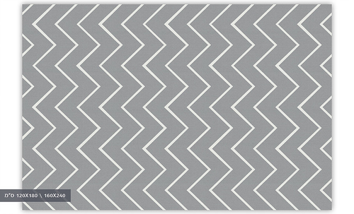 שטיח פעילות מעוצב לחדר ילדים Soft Mat במגע רך - זיגזג אפור