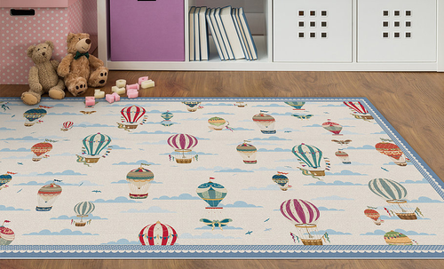 שטיח פעילות מעוצב לחדר ילדים Soft Mat במגע רך - כדורים פורחים
