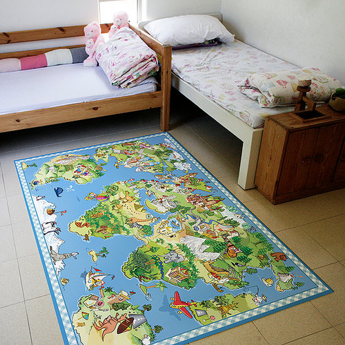 שטיח פעילות מעוצב לחדר ילדים Soft Mat במגע רך - מפת עולם לילדים