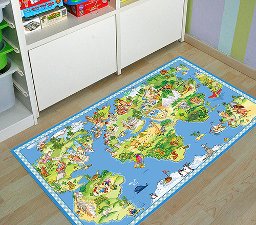 שטיח פעילות מעוצב לחדר ילדים Soft Mat במגע רך - מפת עולם לילדים