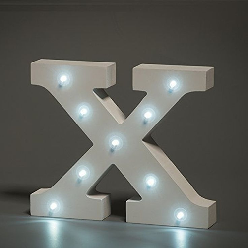 מנורת לילה עם תאורת לד LED מעוצבת בצורת האות X