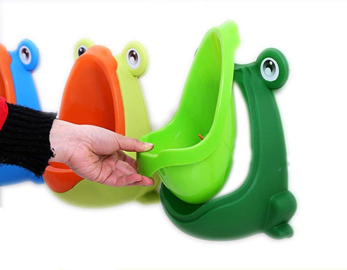 משתנון גמילה בצורת צפרדע עם שבשבת עידוד (מגוון צבעים)