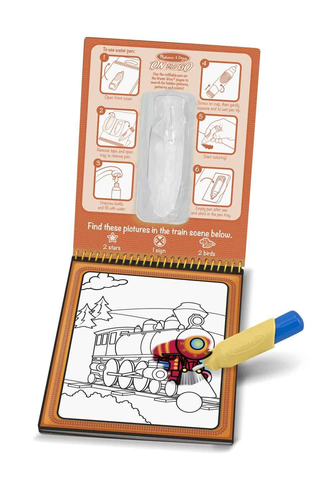 חוברת צביעה רב פעמית טוש מים 4 דפים - כלי רכב