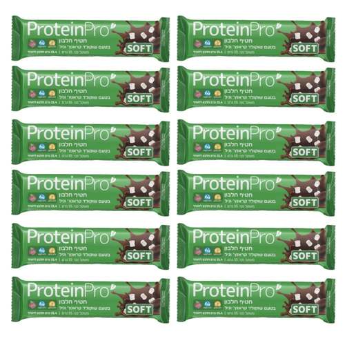 מארז 12 יחידות – חטיף חלבון ProteinPro SOFT בטעם שוקולד קראנץ' וניל | נייצ'רס פרו