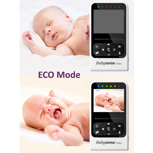 אינטרקום HD דו-כיווני לתינוק עם מצלמה, מצב ECO, מד טפמרטורה וראיית לילה דגם V24RIL