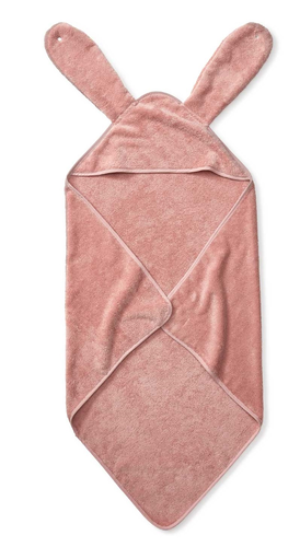 מגבת רחצה עם כובע קפוצ'ון 100% כותנה ואזניים לקשירה - ורוד