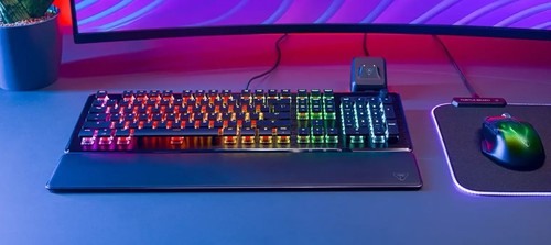 מקלדת גיימינג מכאנית מוארת צבע שחור Turtle Beach Vulcan II Red-S