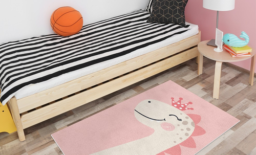שטיח פעילות מעוצב לחדר ילדים Soft Mat במגע רך - דינוזאור ורוד גדול