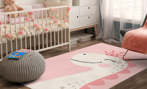 שטיח פעילות מעוצב לחדר ילדים Soft Mat במגע רך - דינוזאור ורוד גדול