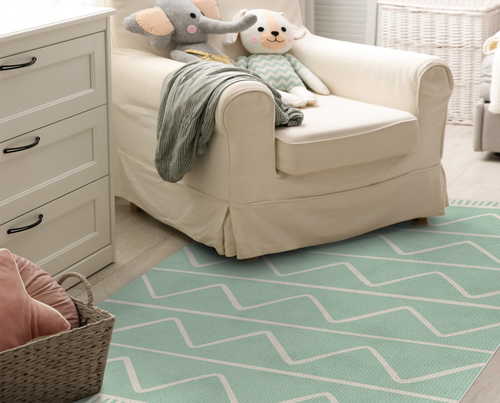 שטיח פעילות מעוצב לחדר ילדים Soft Mat במגע רך - זיג זג ירוק