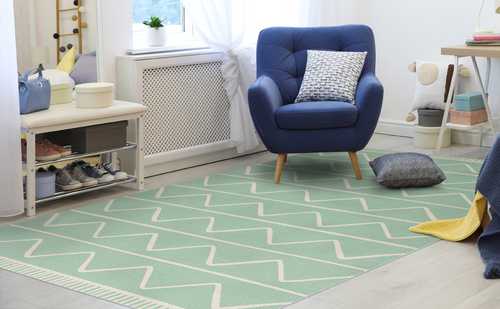 שטיח פעילות מעוצב לחדר ילדים Soft Mat במגע רך - זיג זג ירוק