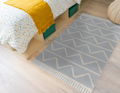 שטיח פעילות מעוצב לחדר ילדים Soft Mat במגע רך - זיג זג אפור