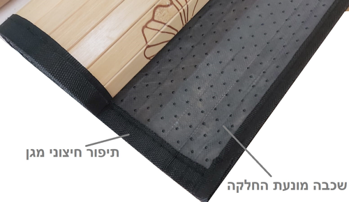 שטיח במבוק טבעי מעוצב לחדר ילדים עם מונע החלקה ומסגרת תפורה - בת ים כחול