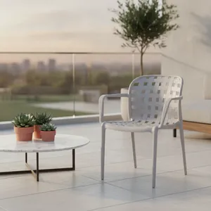 כסא פלסטיק רשת צבע אבן W-02 דגם אגם כולל ידיות