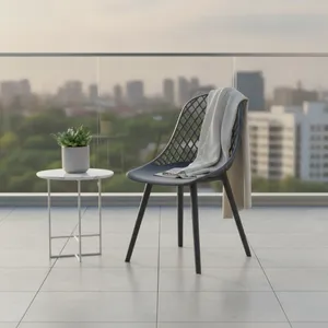 כסא פלסטיק רשת צבע אפור כהה GR-04 דגם רותם ללא ידיות