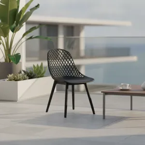 כסא פלסטיק רשת צבע שחור B-03 דגם רותם ללא ידיות