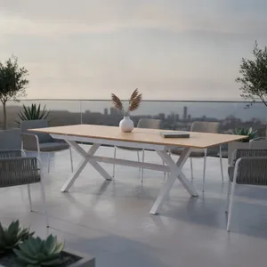 שולחן אלומיניום נפתח דגם ממפיס במידה 266/396 ס"מ רגל X צבע לבן