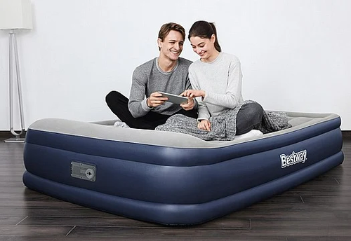 מזרן /  מיטה מתנפחת זוגית Queen INDOOR Airbeds | דגם Twin עם משאבה חשמלית מובנית, מתאים לאירוח ולמילואים