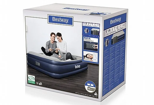 מזרן /  מיטה מתנפחת זוגית Queen INDOOR Airbeds | דגם Twin עם משאבה חשמלית מובנית, מתאים לאירוח ולמילואים