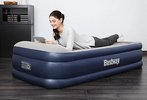 מזרן /  מיטה מתנפחת יחיד INDOOR Airbeds עם משאבה חשמלית מובנית, מתאים לאירוח ולמילואים