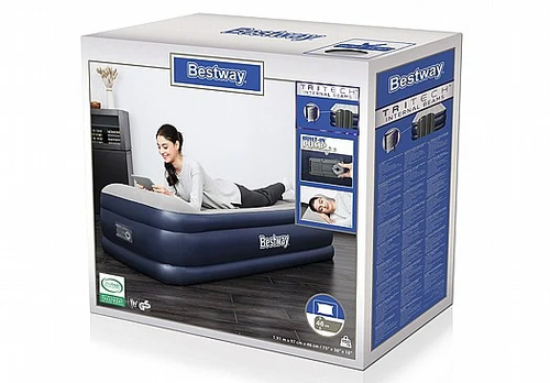 מזרן /  מיטה מתנפחת יחיד INDOOR Airbeds עם משאבה חשמלית מובנית, מתאים לאירוח ולמילואים