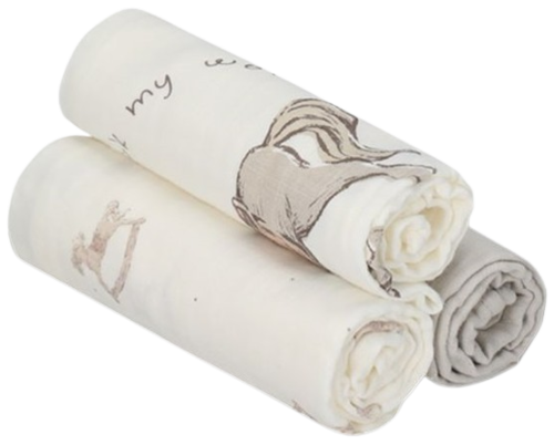 שלישיית חיתולים 100% כותנה טטרא מקולקציית וינטג' - שמנת סוס נדנדה