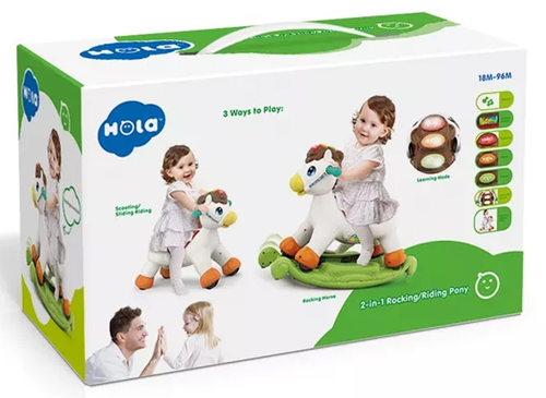 סוס רכיבה ונדנדה 2 ב- 1 Rocking & Riding Pony עם אורות וצלילים