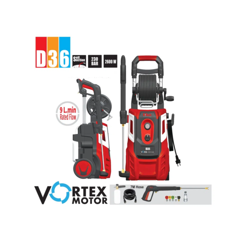 מכונת שטיפה בלחץ גבוה  -מנוע 2600W Brushless – גרניק VORTEX D36 230BAR | B.Tech