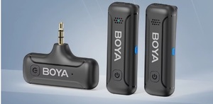 זוג מיקרופונים דש לחיבור למיקסר אלחוטיים BOYA CUSTOM