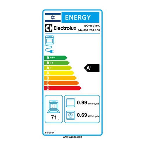 תנור בנוי 71 ליטר Electrolux EOH6219K SurroundCook AirFry זכוכית שחורה *שבת | גרמניה