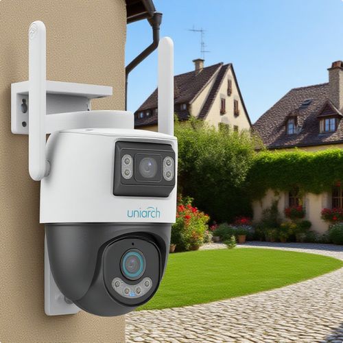 מצלמת PTZ חיצונית בעלת שתי עדשות טווח מקסימאלי WIFI6 IP66 5MP+5MP דגם Uho-P2S-M55F34 מבית UNIARCH