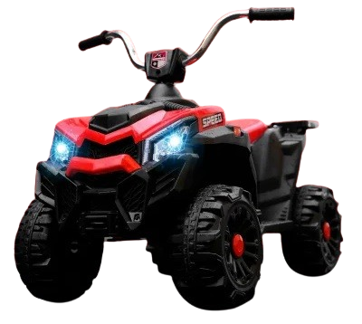 טרקטורון חשמלי לילדים 6V עם אורות LED קדמיים ואפקטים קוליים - אדום