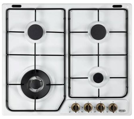 כיריים גז 4 להבות 60 ס"מ Delonghi DGH1360RW צבע כפרי לבן
