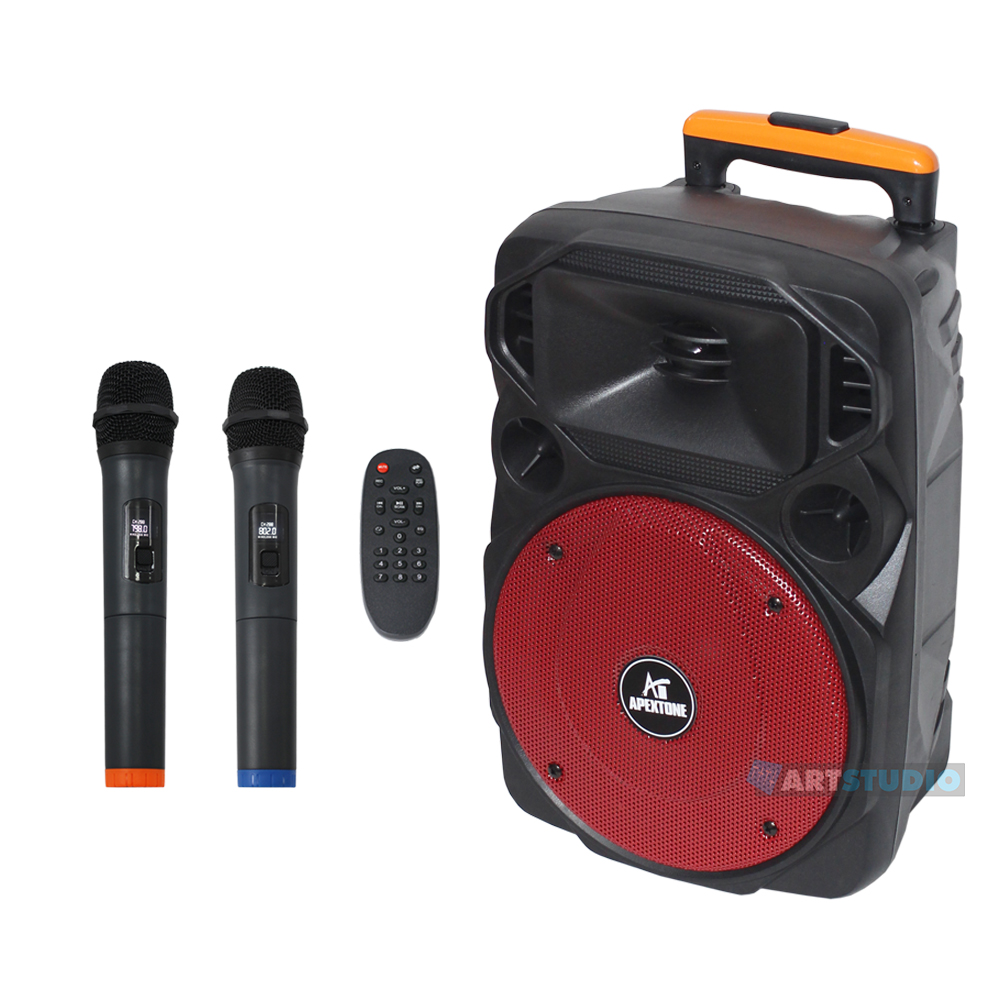בידורית מוגברת 12" עם זוג מיק APEXTONE 100W AP12