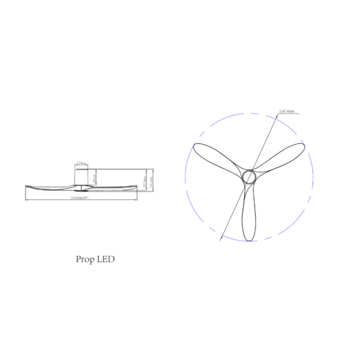 מאוורר תקרה PROP 49 LED