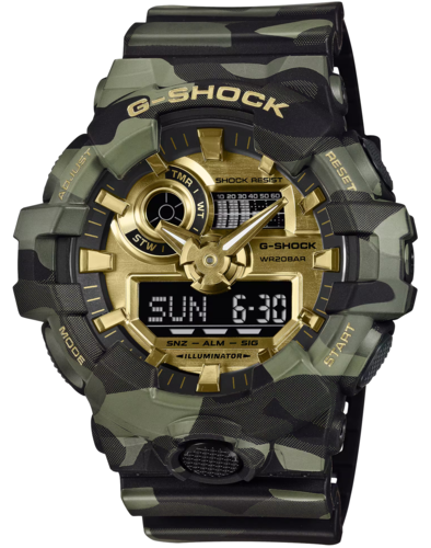 CASIO GA-700CMG-3A BOLD CAMO SERIES, CAMO AND GOLD