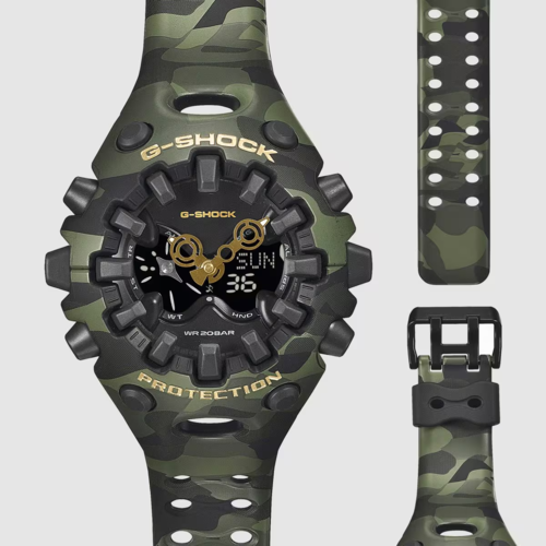 CASIO GA-V01CMG-3A BOLD CAMO SERIES, CAMO AND GOLD