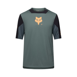 חולצת רכיבה קצרה לילדים פוקס ירוק -FOX YTH DEFEND SS CREATION JERSEY V26