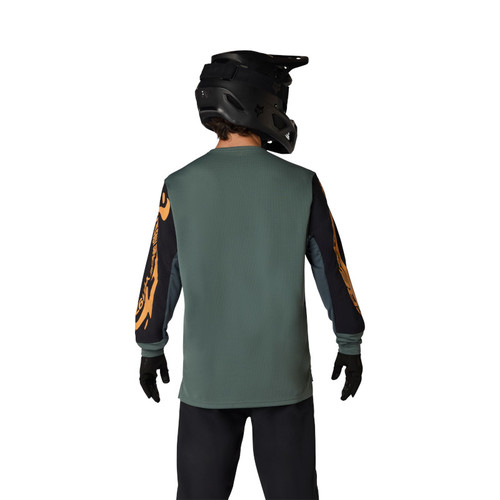 חולצת רכיבה ארוכה פוקס ירוק - FOX RACING DEFEND LS JERSEY V26 