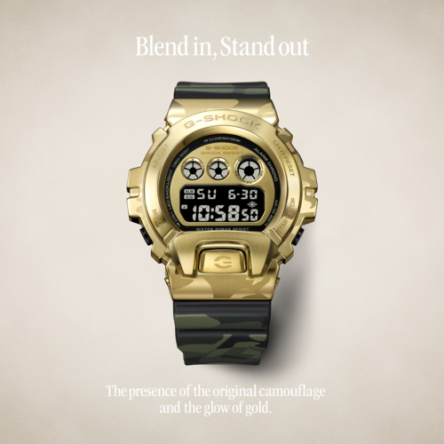 CASIO GM-6900CMG-3D BOLD CAMO SERIES CAMO AND GOLD