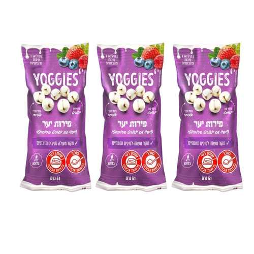חטיף פרוביוטי YOGGIES יוגיס פירות יער | שלישייה (3 יח')