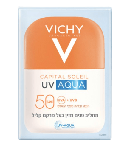 קפיטל סוליי אקווה פלויד תחליב הגנה לפנים SPF50 | מכיל 50 מ