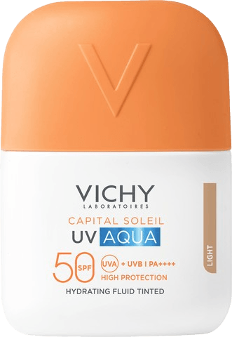 קפיטל סוליי אקווה פלויד תחליב הגנה לפנים SPF50 עם גוון | מכיל 50 מ