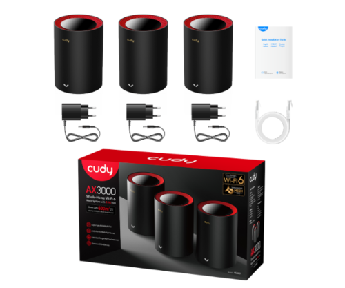 מגדיל טווח | Cudy AX3000 2.5G Mesh | Wi-Fi 6 System 3 Pack