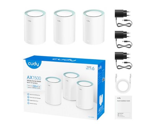 מגביר טווח | Cudy M1500 AX1500 MESH WIFI6 System 3 pack