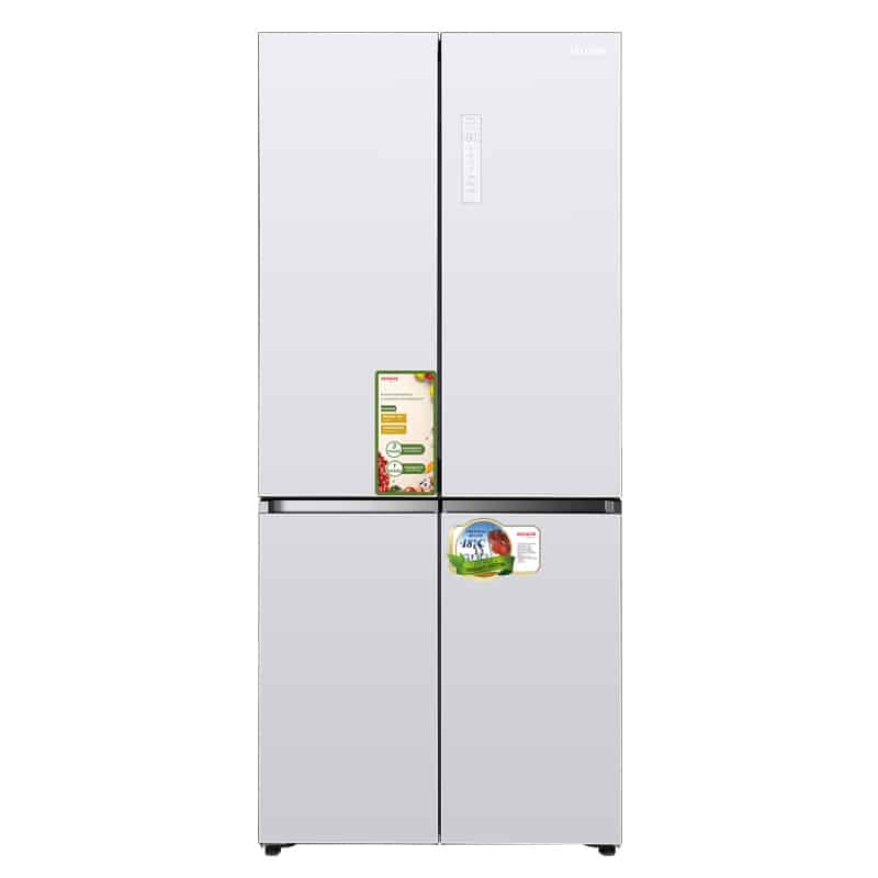 מקרר 4 דלתות 521 ליטר דגם AI-8400 איווה AIWA זכוכית לבנה