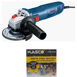 משחזת GWS700 BOSCH + דיסק חיתוך לפלדה ונירוסטה - 100 יחידות KASCO