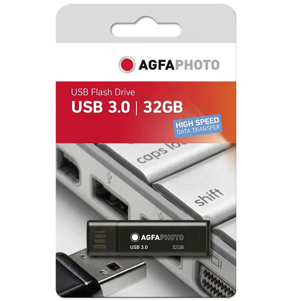 זיכרון נייד AgfaPhoto USB 3.0 בנפח 32GB בצבע שחור