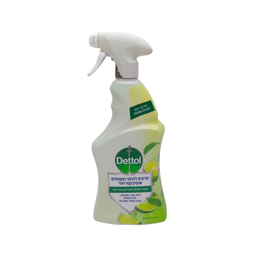 Dettol - תרסיס לחיטוי משטחים ללא אקונומיקה בניחוח ליים ונענע - בנפח 750 מ
